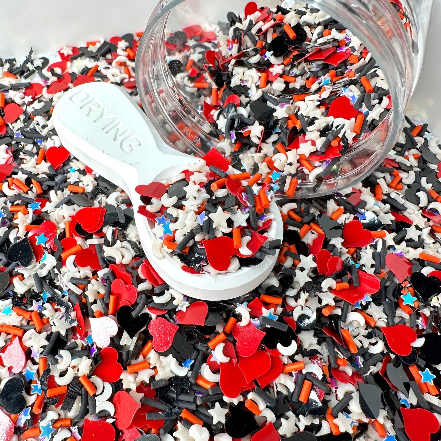 FAKE Black Red Glow-in-Dark Galaxy Polymer Clay Sprinkle (NOT EDIBLE) D2-20