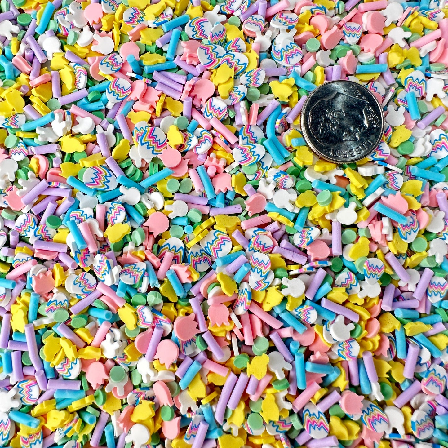 FAKE Bright Easter Bunny, Animal Mix Polymer Clay Sprinkle (NOT EDIBLE) D46-24