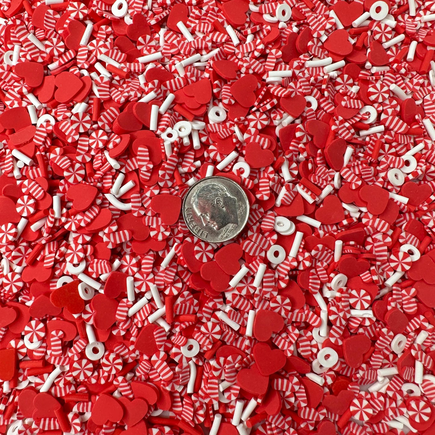 FAKE Candy Cane Love, Christmas Mix Polymer Clay Sprinkle (NOT EDIBLE) D37-11