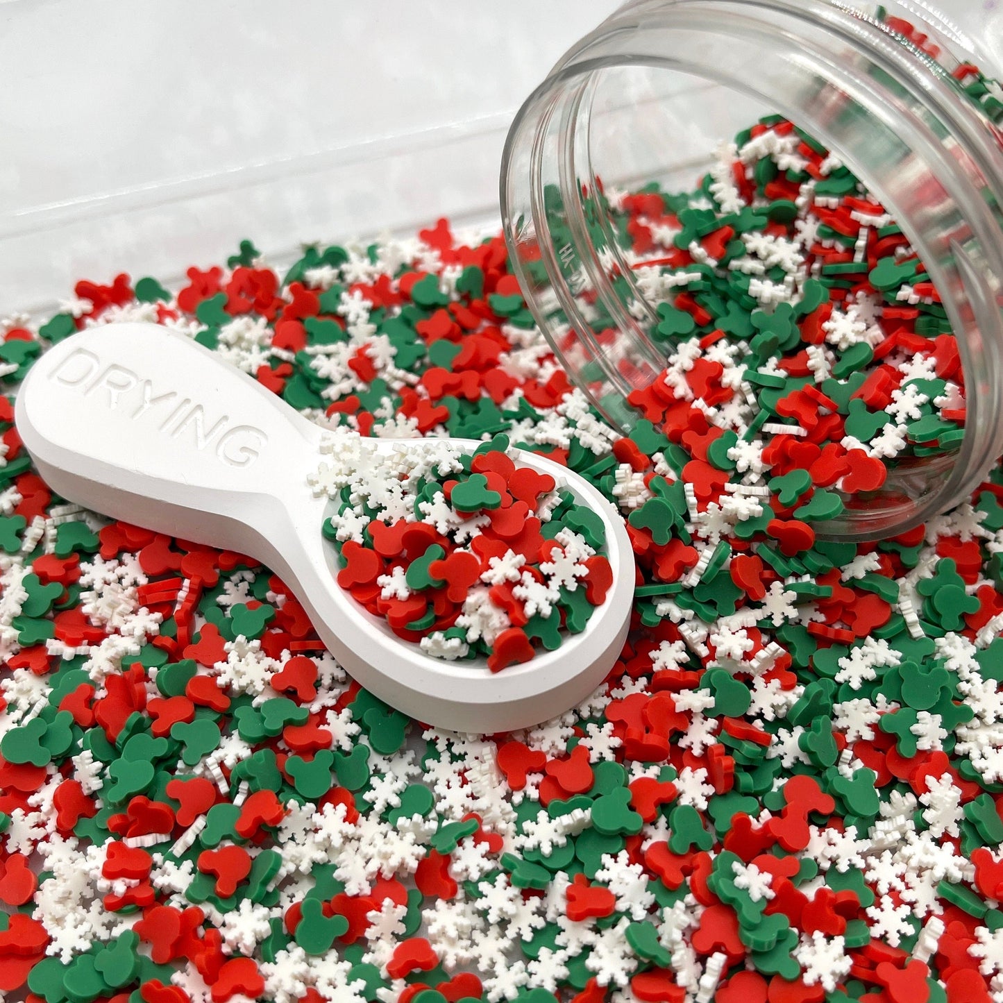 FAKE Dark Christmas Mouse, Animal Polymer Clay Sprinkle Mix (NOT EDIBLE) D31-25