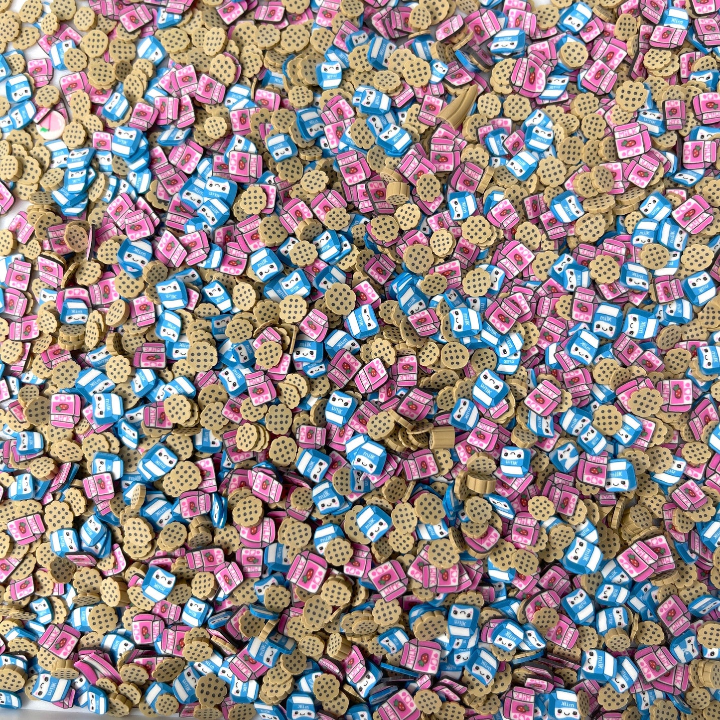 FAKE Cookies and Milk, Food Themed Polymer Clay Sprinkle Mix (NOT EDIBLE) D46-20