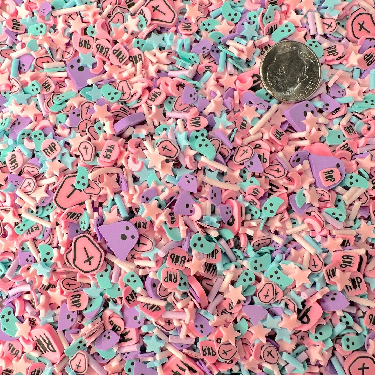 FAKE Cotton Candy Halloween Night Polymer Clay Sprinkle (NOT EDIBLE) D16-33