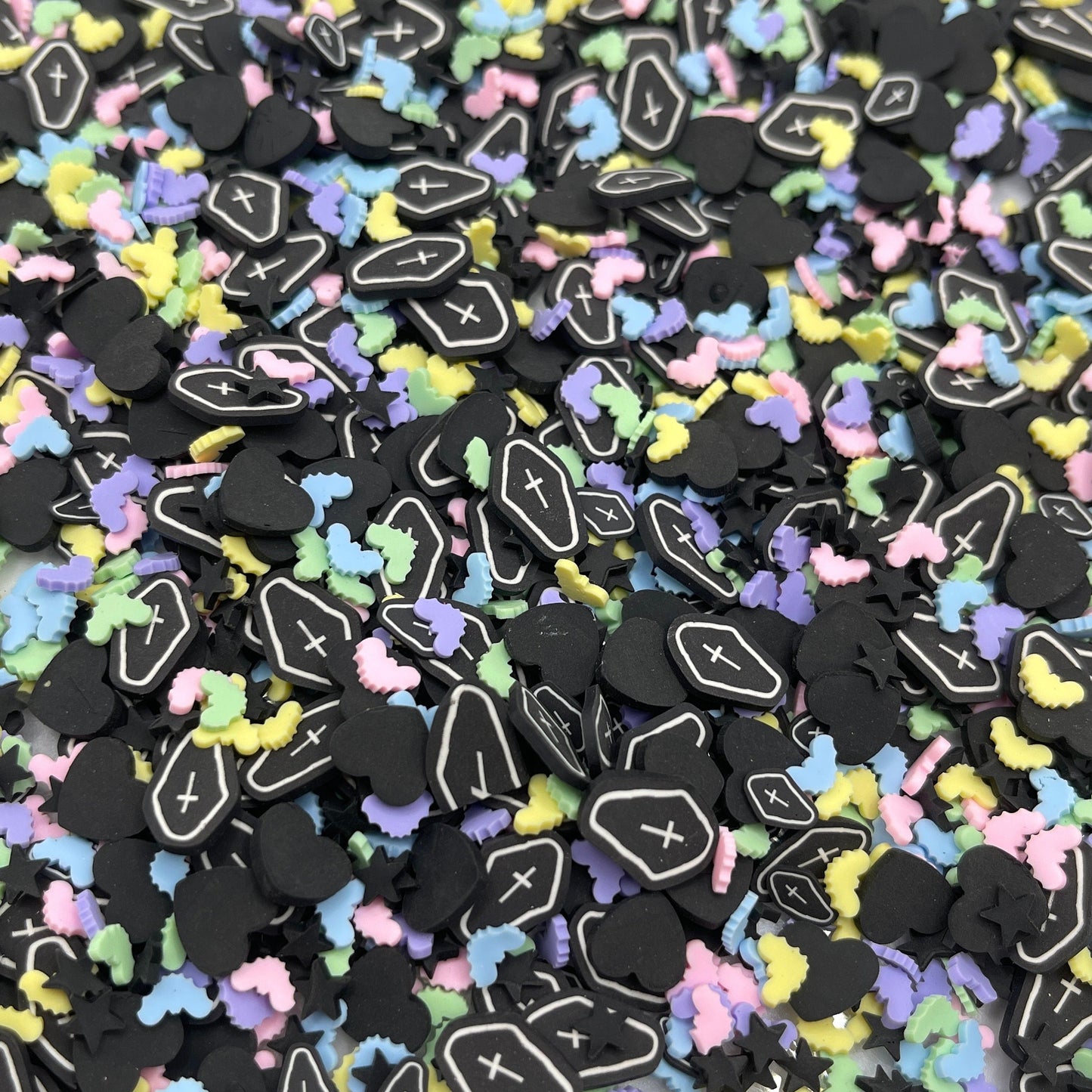 FAKE Dark Pastel Coffin Bat Polymer Clay Sprinkle Mix (NOT EDIBLE) D4-17