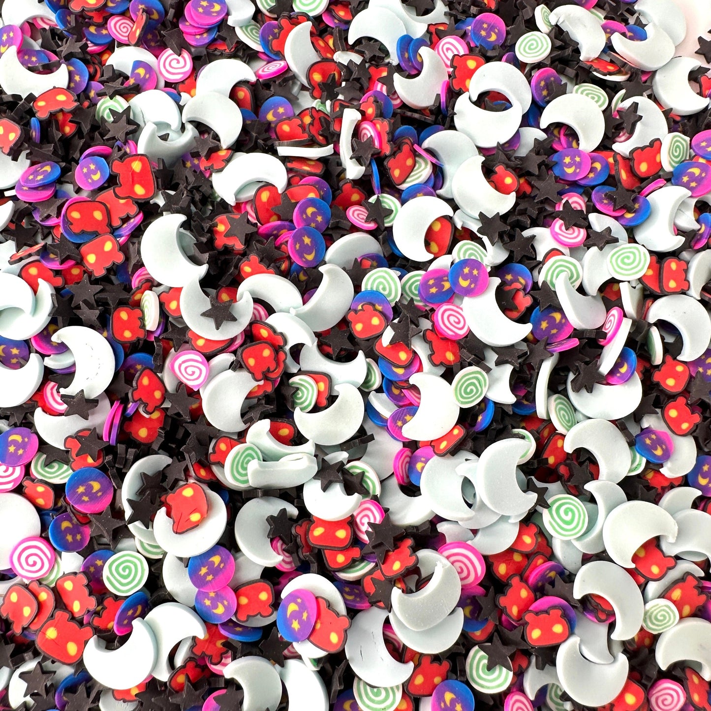 FAKE Devilish Night w/Glow Moon, Halloween Polymer Clay Sprinkle (NOT EDIBLE)