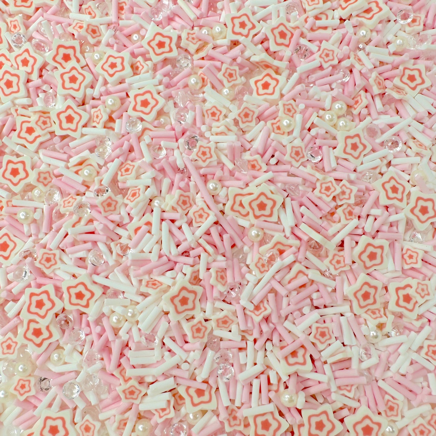 FAKE Double Pink Star Themed Polymer Clay Sprinkle Mix (NOT EDIBLE) D25-13
