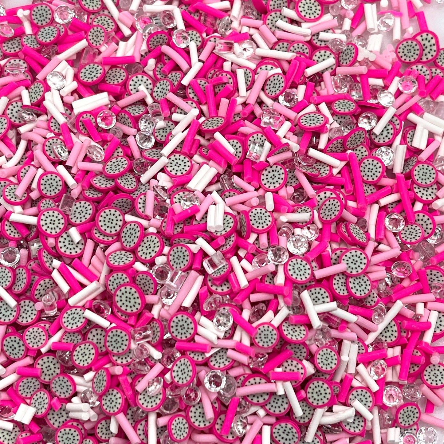 FAKE Dragonfruit Faux Ice, Fruit Polymer Clay Sprinkle Mix (NOT EDIBLE) D10-23