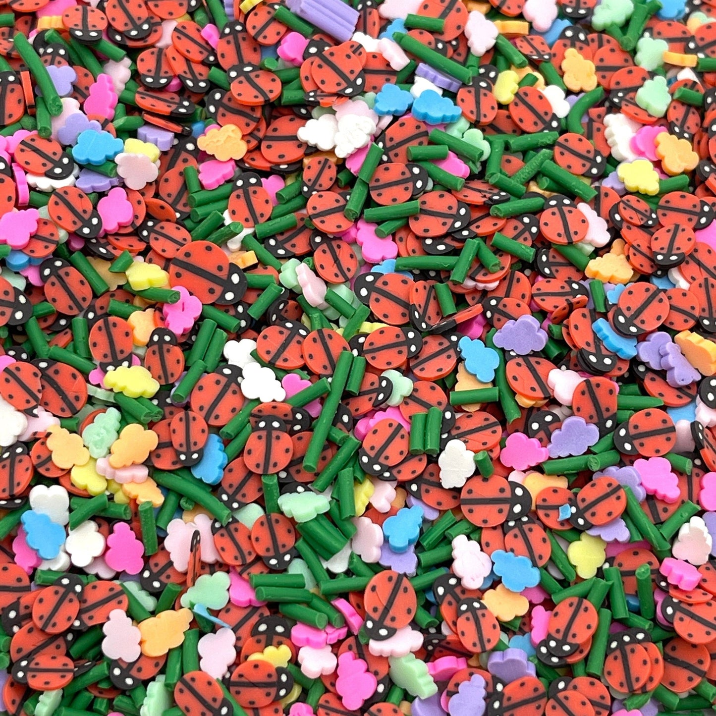 FAKE Lady Bug Cloud, Sky and Animal Polymer Clay Sprinkle Mix (NOT EDIBLE) D9-07