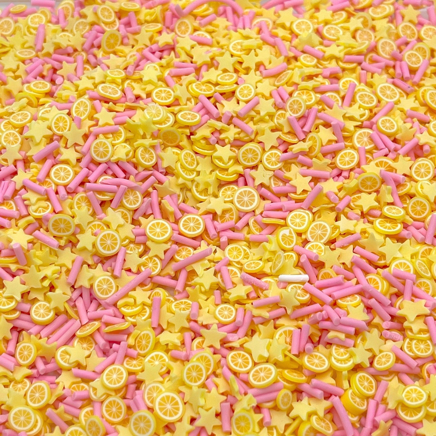 FAKE Lemon Star, Fruit Polymer Clay Sprinkle Mix (NOT EDIBLE) D10-13