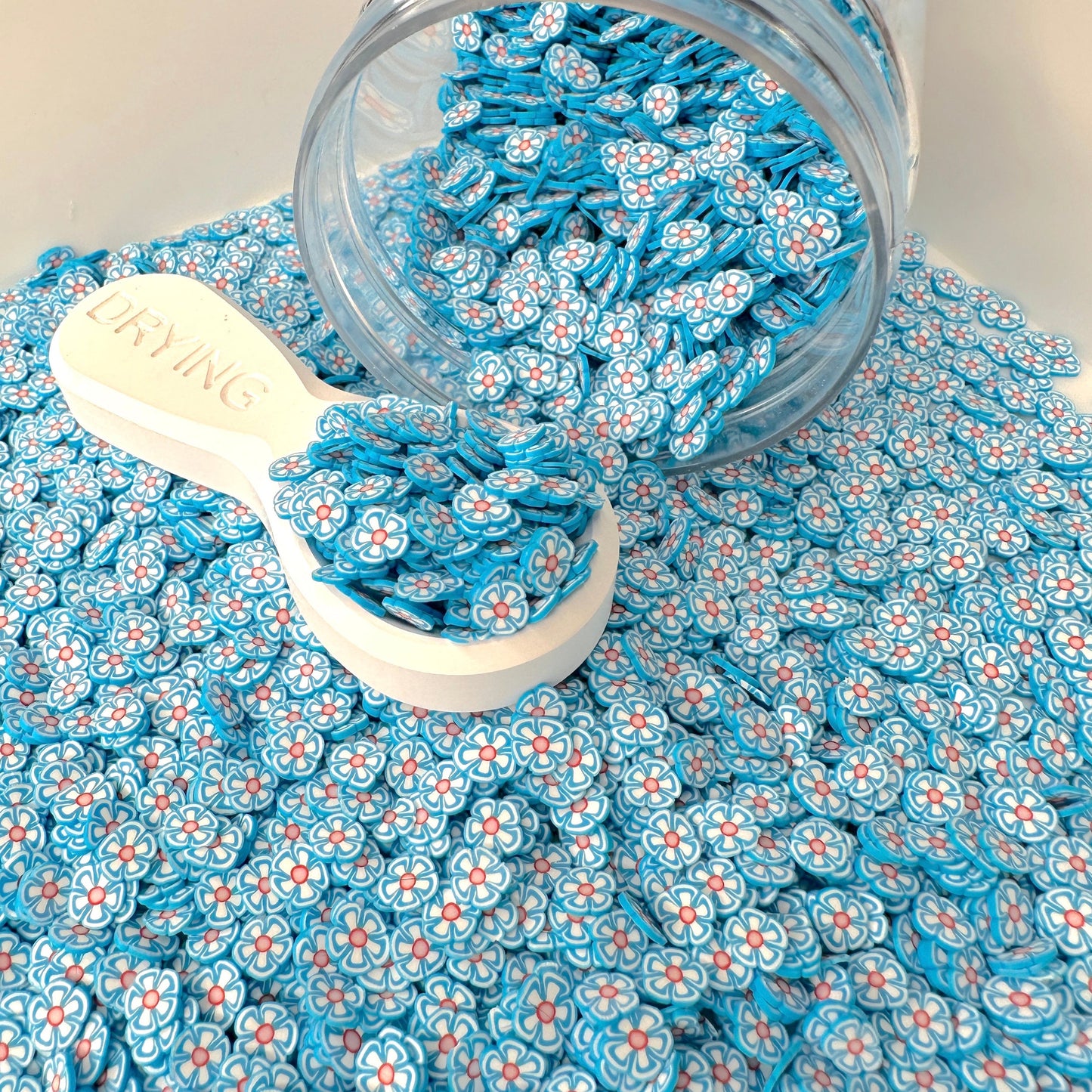 FAKE Light Blue Tropical Flower,Floral Polymer Clay Sprinkle (NOT EDIBLE) D13-23