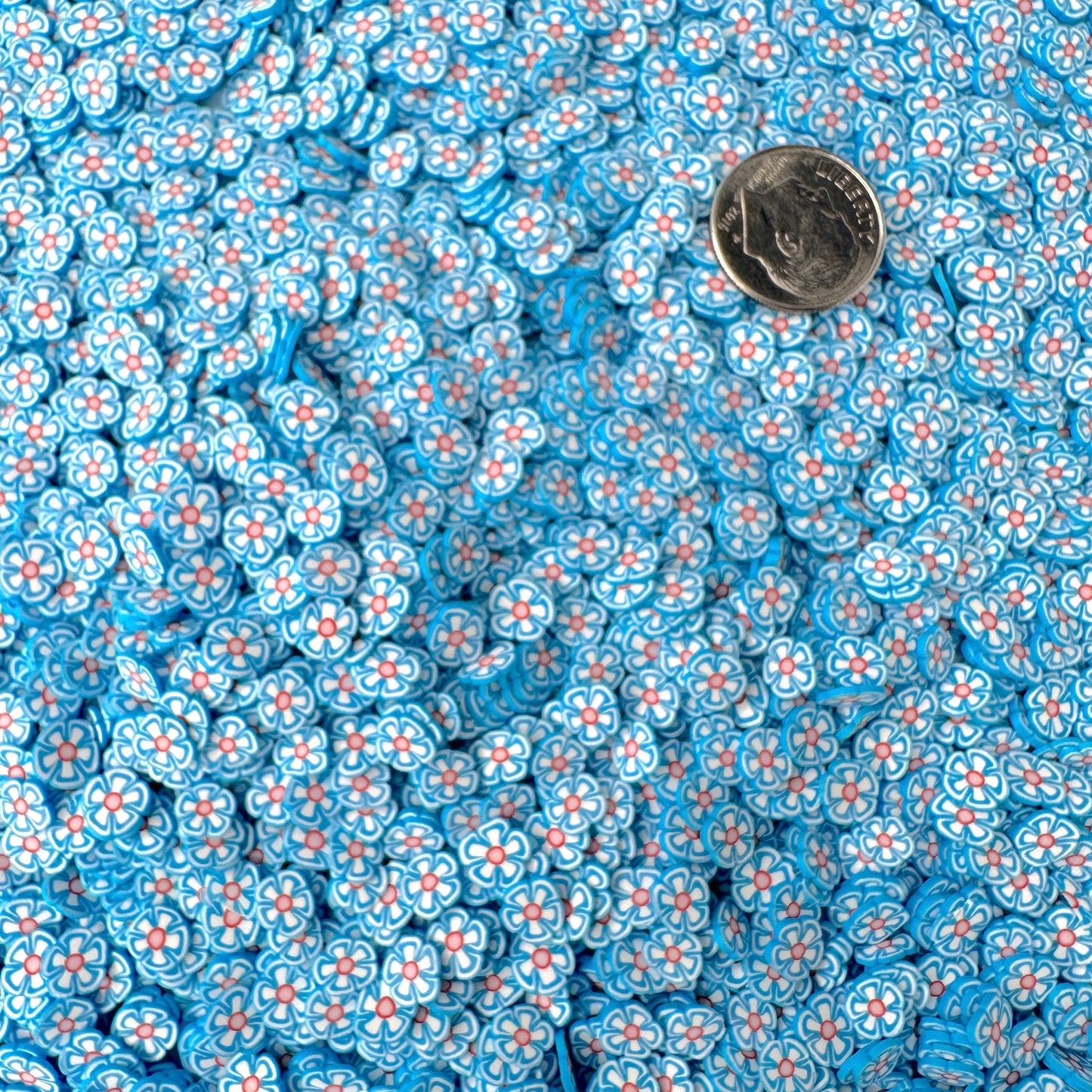 FAKE Light Blue Tropical Flower,Floral Polymer Clay Sprinkle (NOT EDIBLE) D13-23