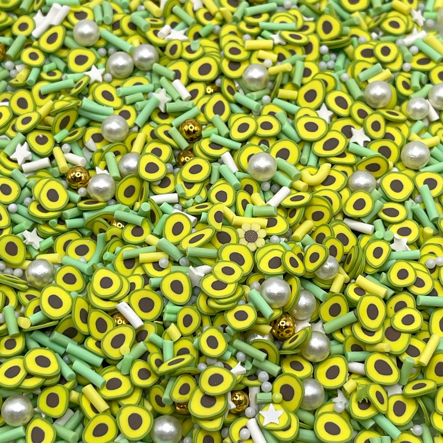 FAKE Light Green Avocado Pearl, Food Polymer Clay Sprinkle (NOT EDIBLE) D10-06