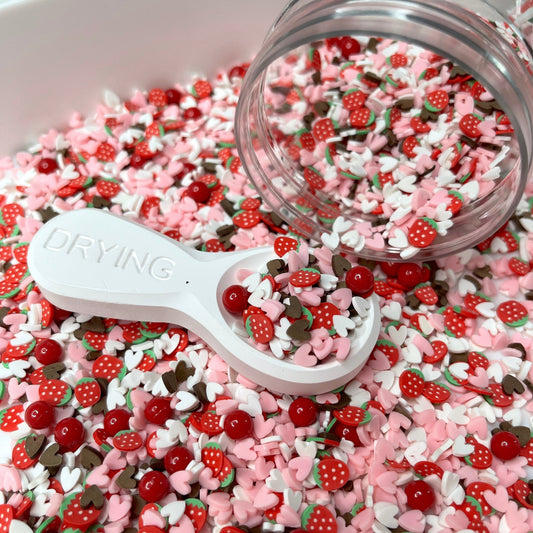 FAKE Love Chocolate Strawberry, Fruit Polymer Clay Sprinkle (NOT EDIBLE) D16-26