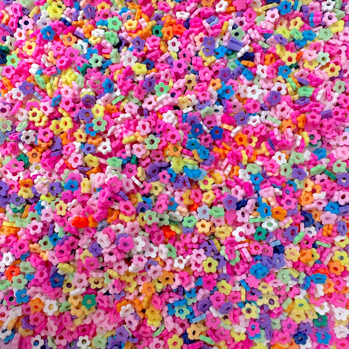 FAKE Mix Bright Daisy Outline, Floral Polymer Clay Sprinkle (NOT EDIBLE) D45-27