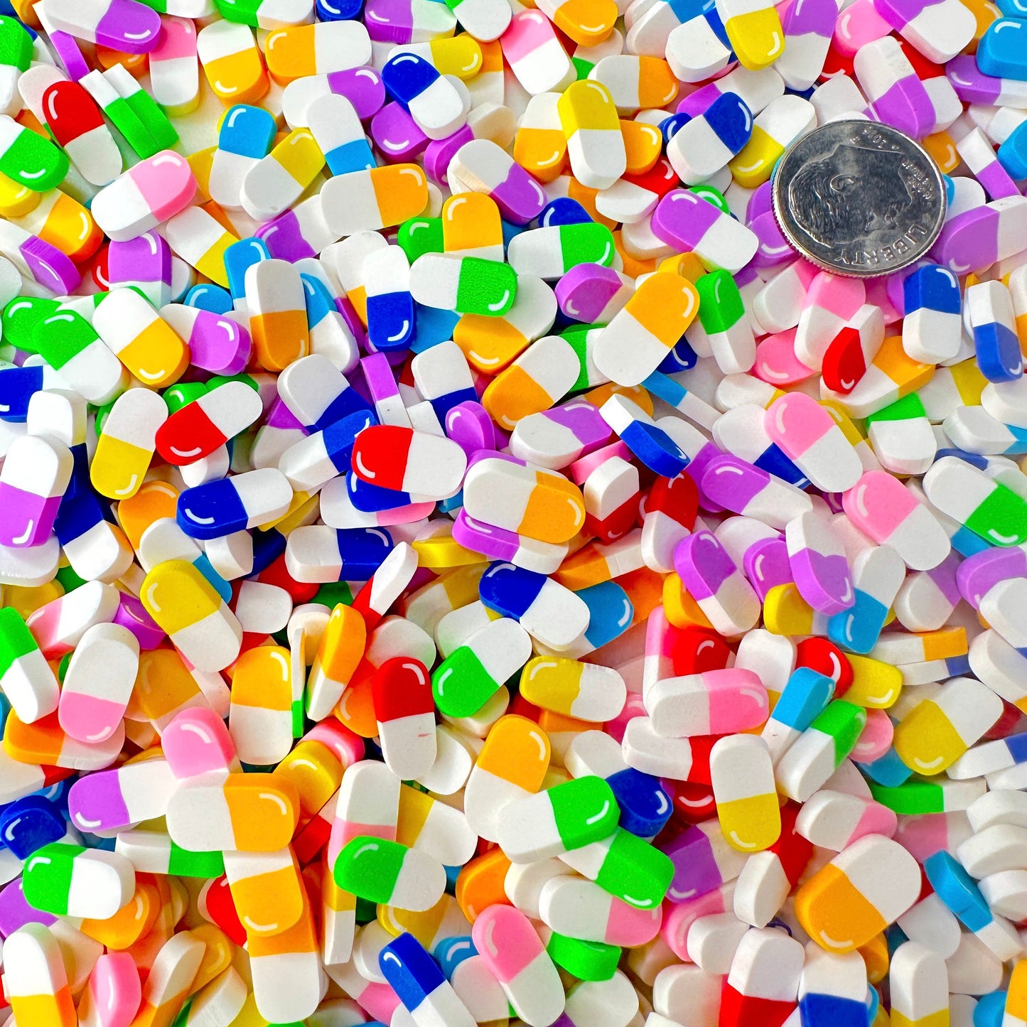FAKE Mixed Color Pills, Medical Polymer Clay Sprinkle (NOT EDIBLE, 5MM/10MM)