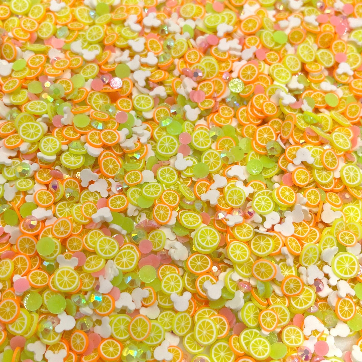 FAKE Neon Citrus Mouse, Animal Polymer Clay Sprinkle Mix (NOT EDIBLE) D4-06