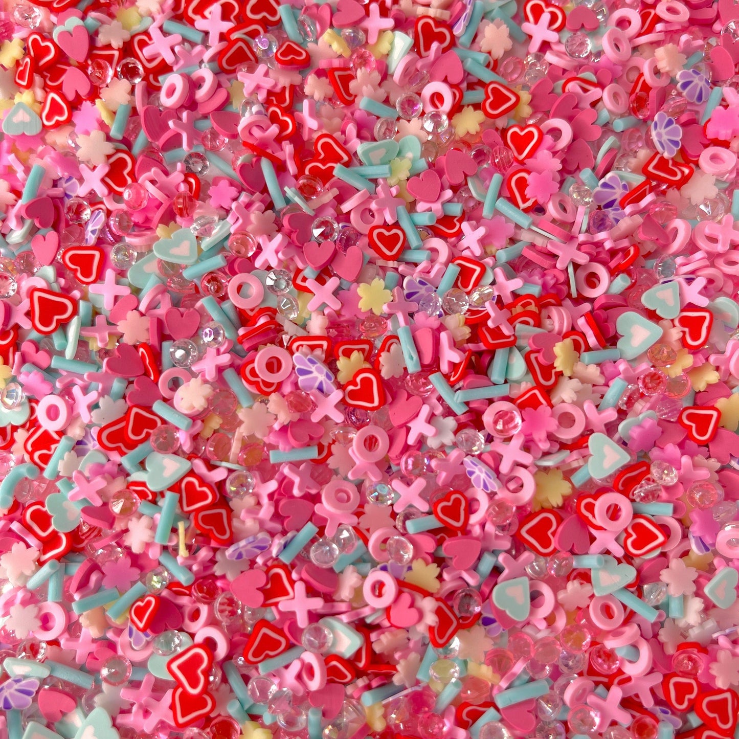 FAKE Oceanside Love Mix, Valentine Polymer Clay Sprinkle (NOT EDIBLE) D48-35