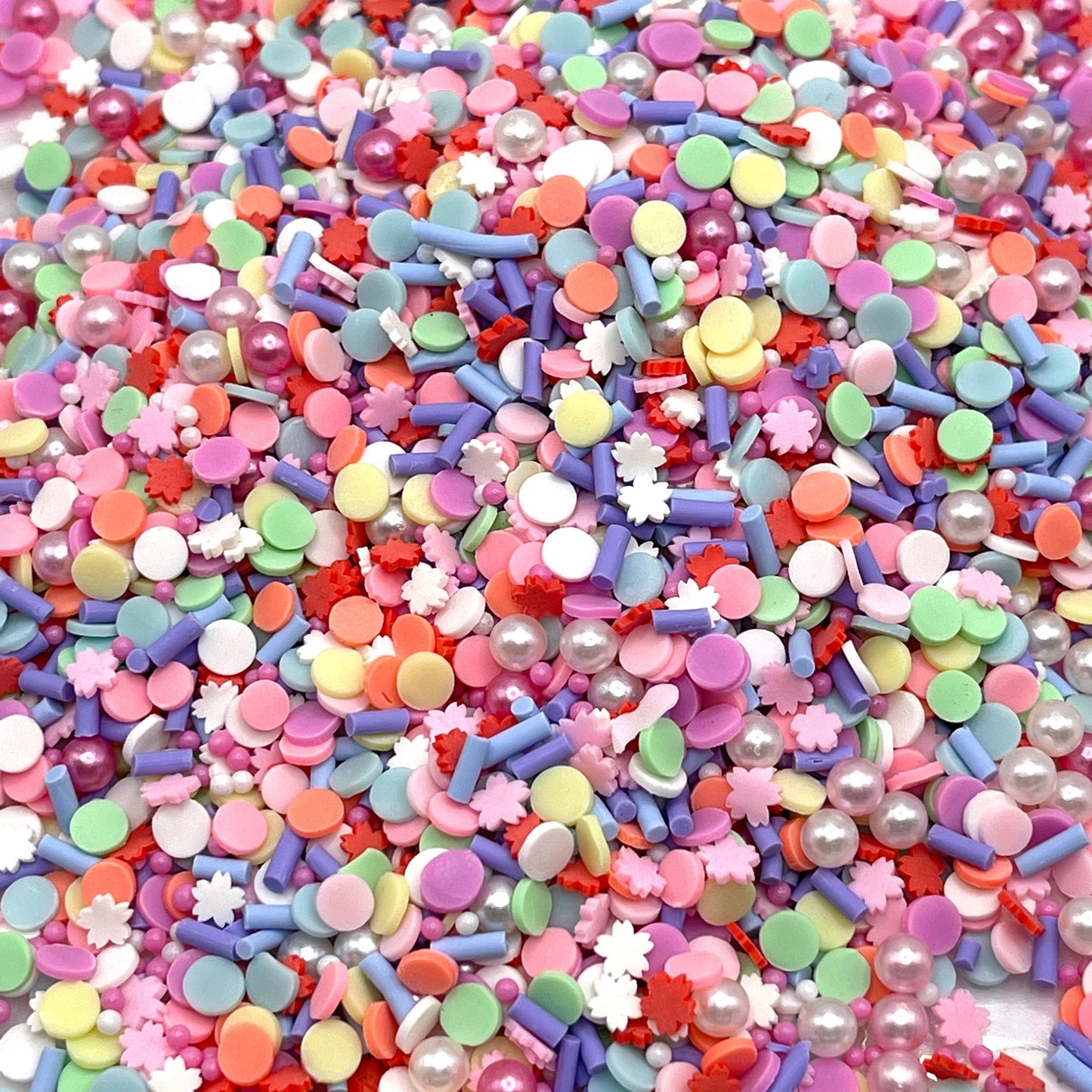 FAKE Pastel Party with Pearls Polymer Clay Sprinkle Mix (NOT EDIBLE) D8-06
