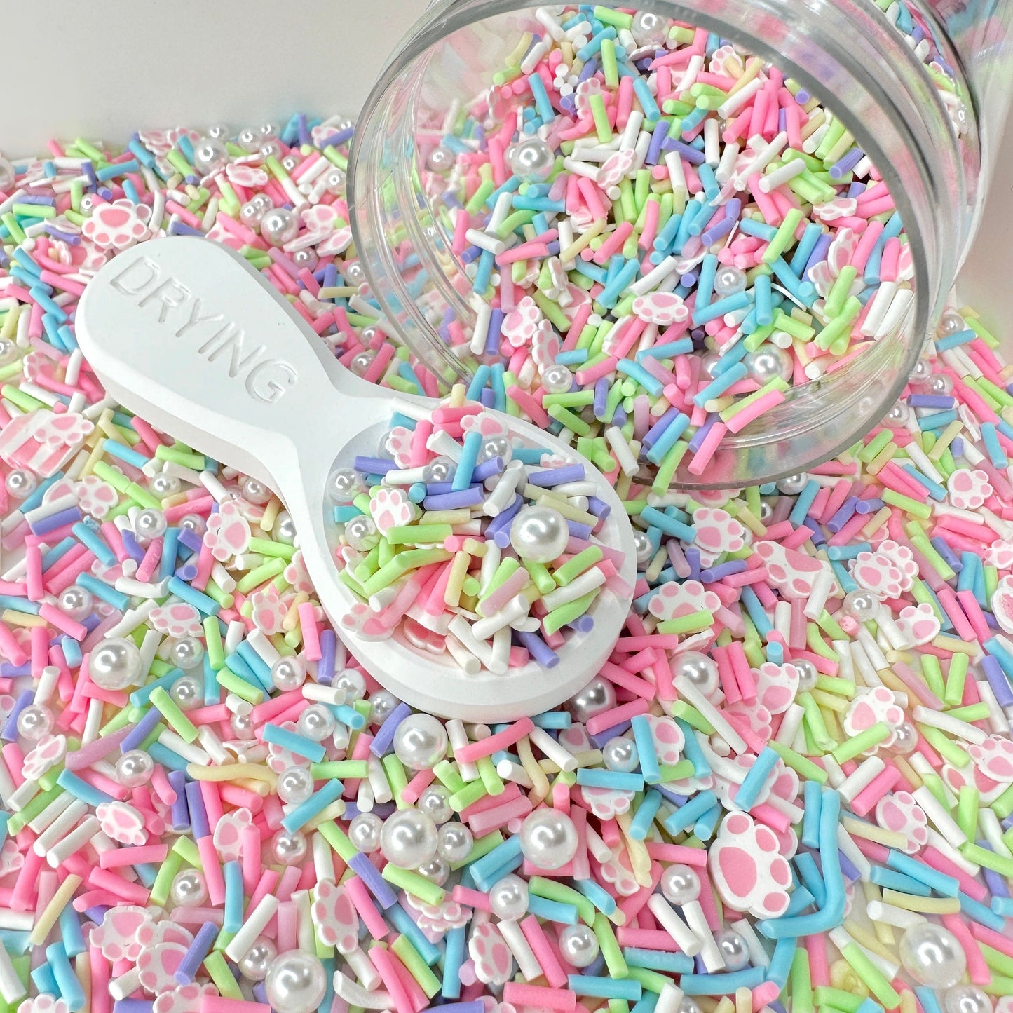 FAKE Pastel Pink Paw Print, Animal Polymer Clay Sprinkle (NOT EDIBLE) D26-25