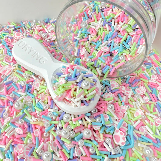 FAKE Pastel Pink Paw Print, Animal Polymer Clay Sprinkle (NOT EDIBLE) D26-25
