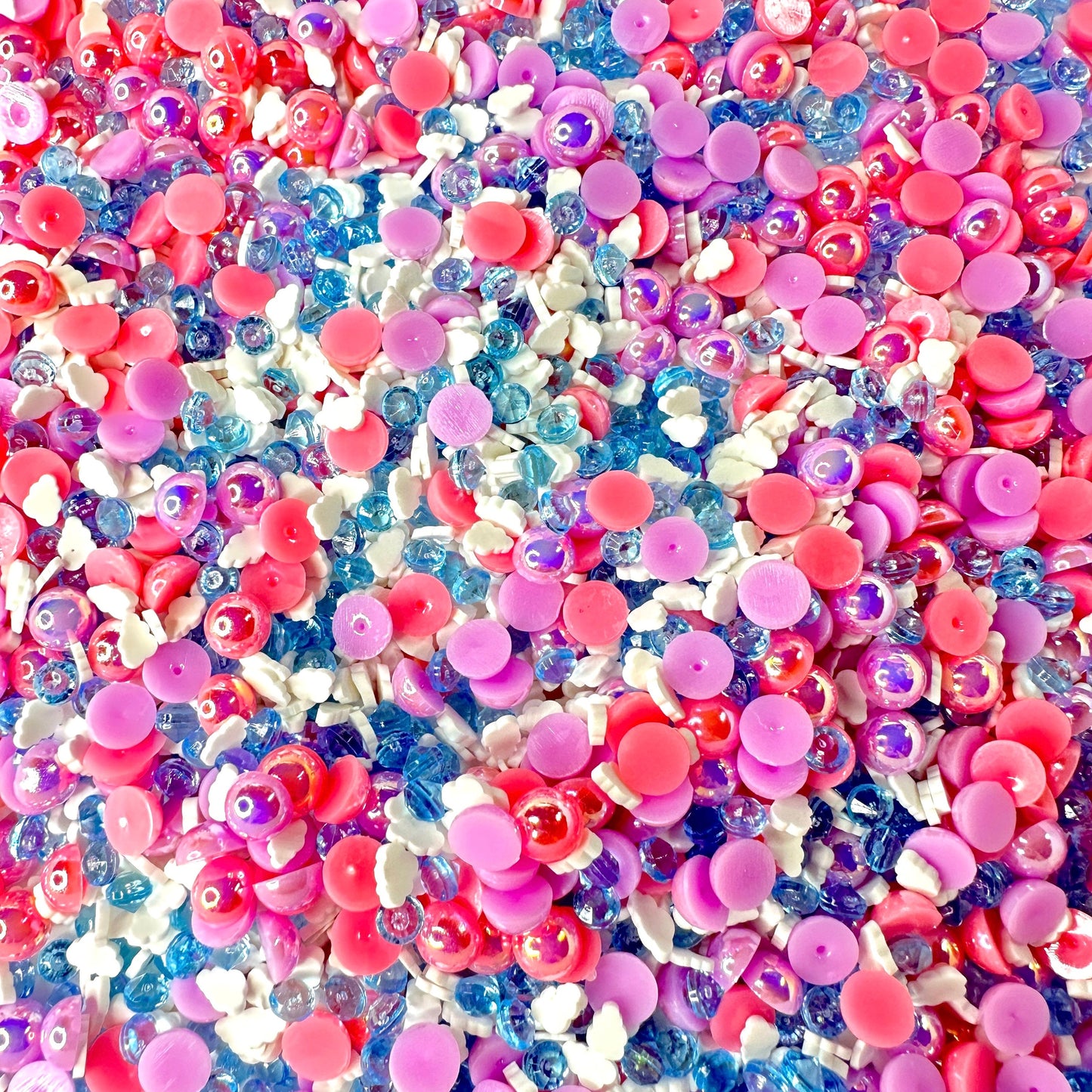 FAKE Pink and Blue Princess Rhinestone Polymer Clay Sprinkle (NOT EDIBLE) D2-03