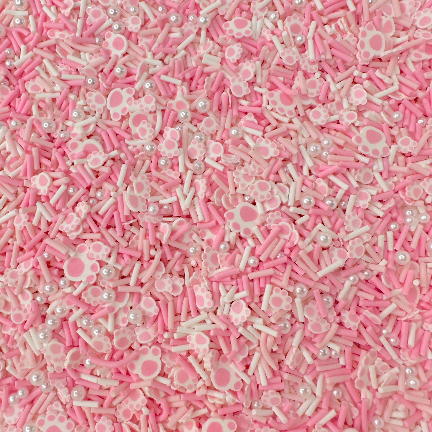 FAKE Pink Animal Paws Polymer Clay Sprinkle Mix (NOT EDIBLE) D37-01
