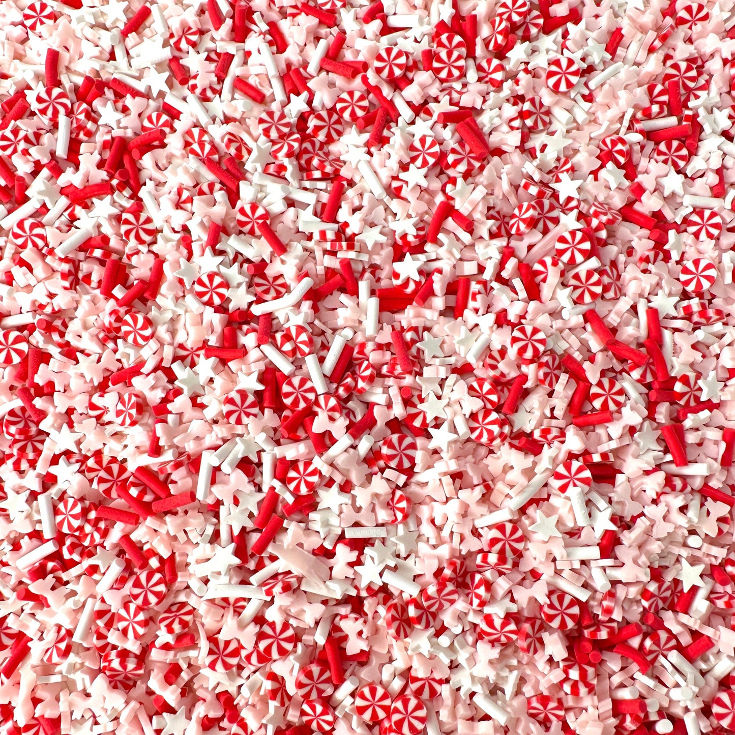 FAKE Pink Bows and Peppermint Themed Mix Polymer Clay Sprinkle (NOT EDIBLE)
