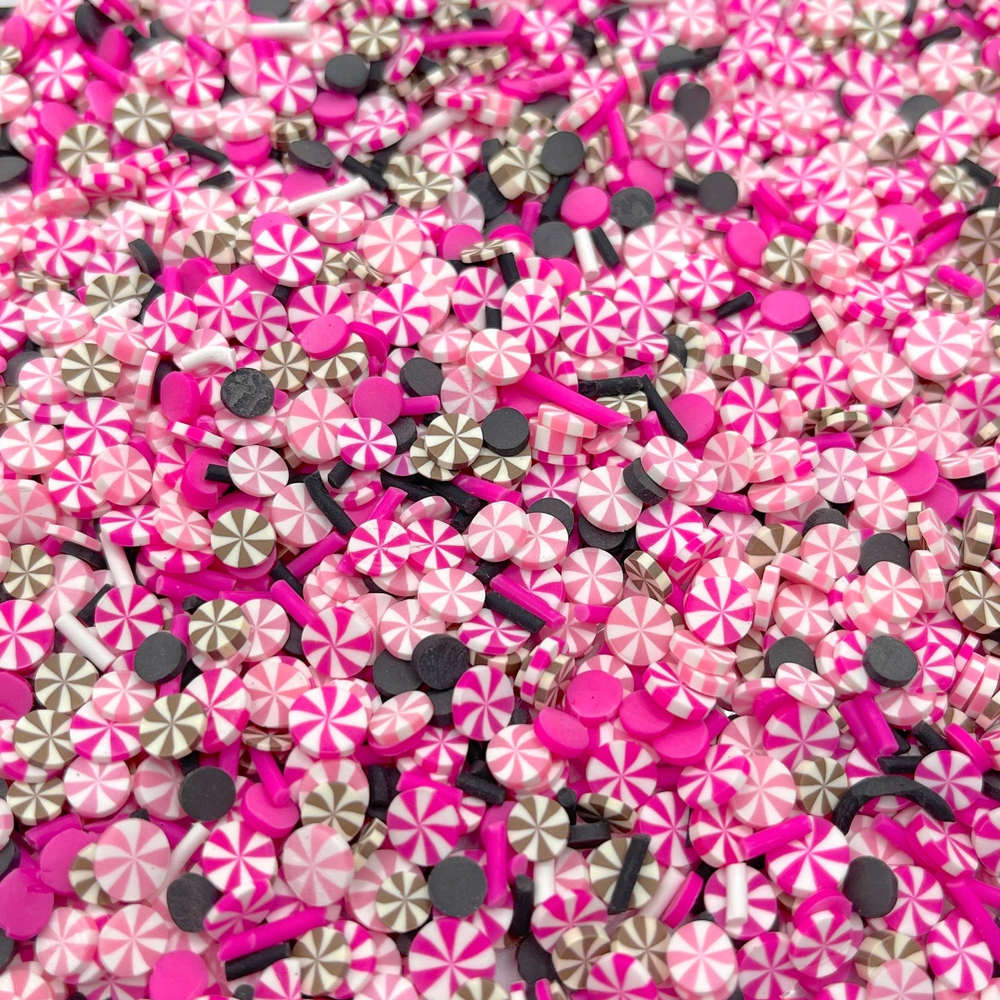 FAKE Pink Brown Peppermint Polymer Clay Sprinkles Mix (NOT EDIBLE) D3-07