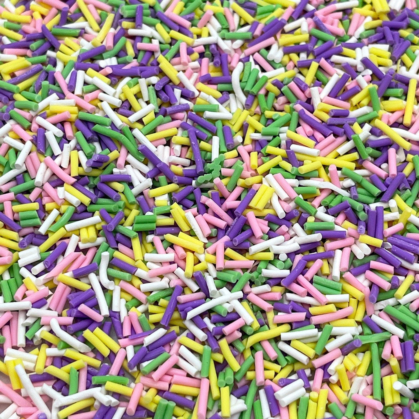 FAKE Purple Green Yellow Polymer Clay Sprinkle Pieces Mix (NOT EDIBLE) D11-07