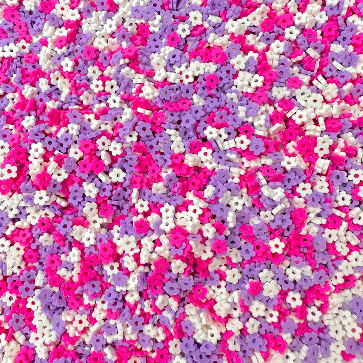 FAKE Purple Mermaid Daisy Outline, Floral Mix Clay Sprinkle (NOT EDIBLE) D38-09