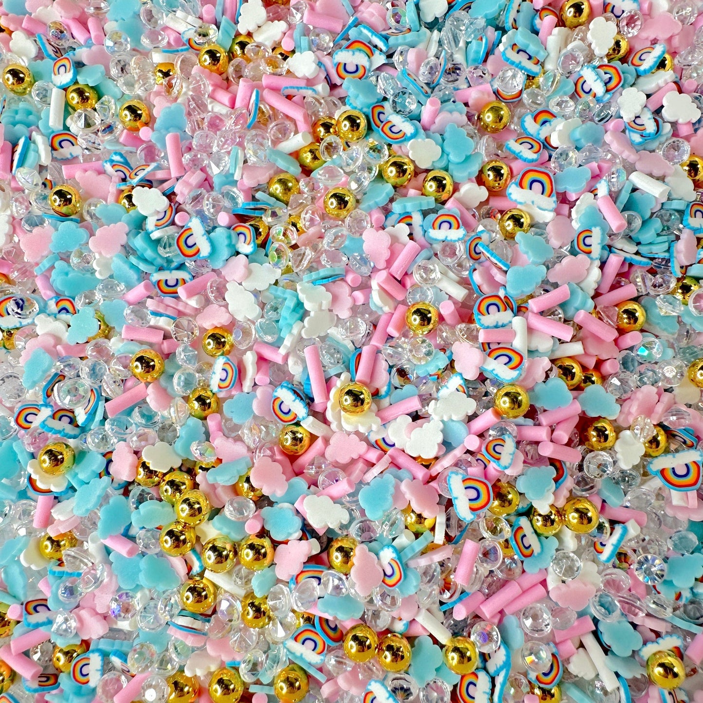 FAKE Rainbow Clouds, Sky Themed Polymer Clay Sprinkle Mix (NOT EDIBLE) D1-21