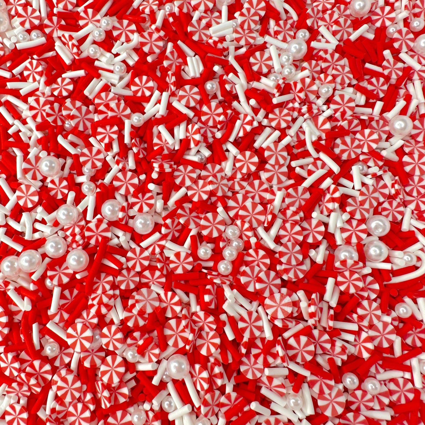 FAKE Red White Peppermint Polymer Clay Sprinkle (NOT EDIBLE) D45-22
