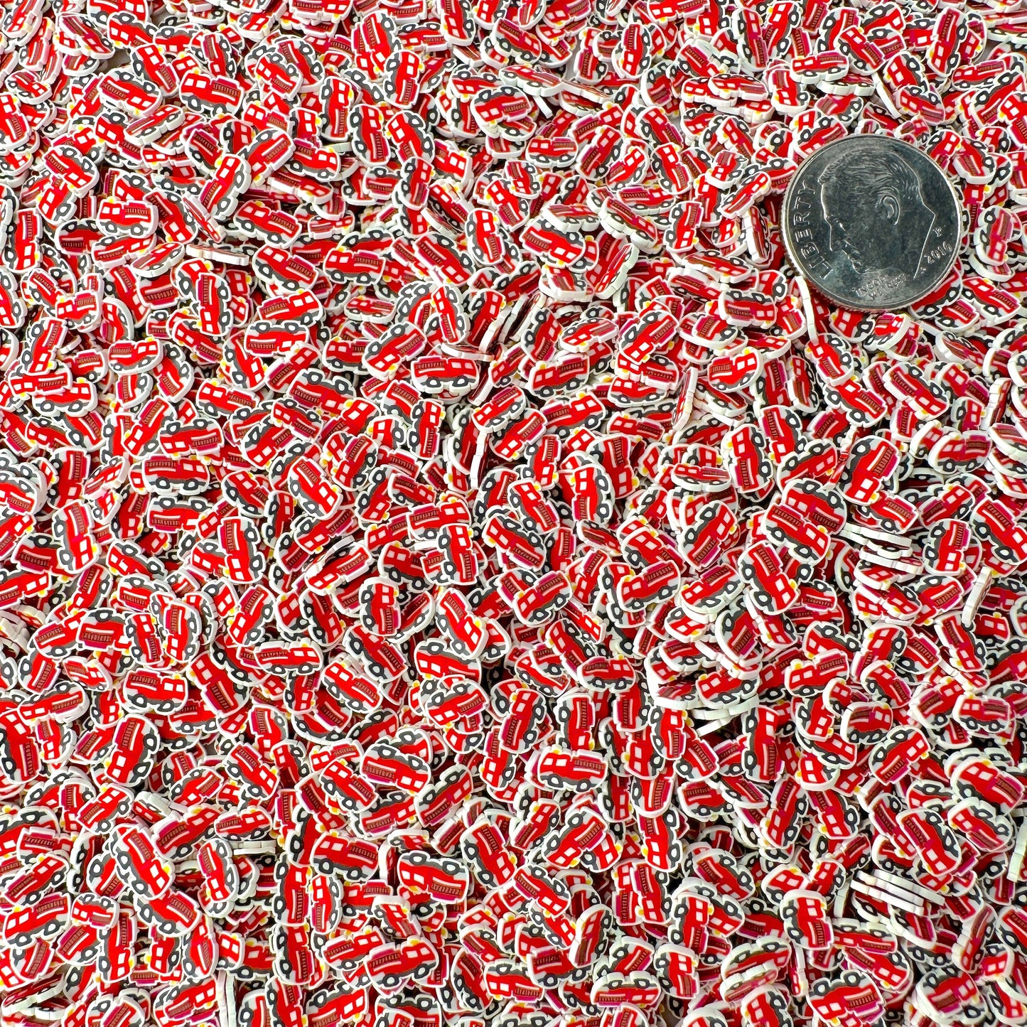 FAKE Red Firetruck Polymer Clay Sprinkle (NOT EDIBLE, 5MM/10MM) D23-21/30