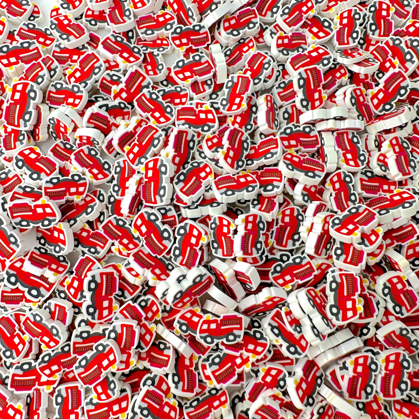 FAKE Red Firetruck Polymer Clay Sprinkle (NOT EDIBLE, 5MM/10MM) D23-21/30