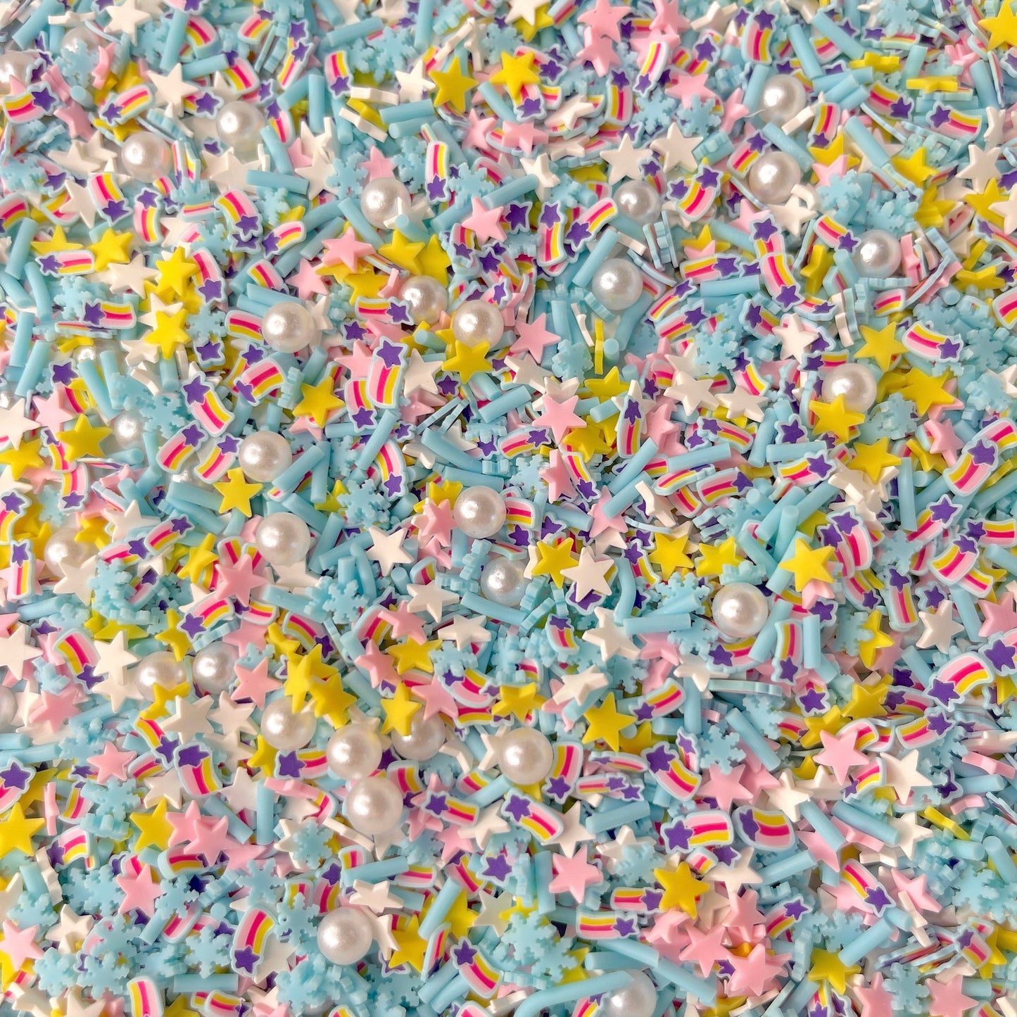 FAKE Shooting Star Pearls, Space Polymer Clay Sprinkle Mix (NOT EDIBLE) D48-30