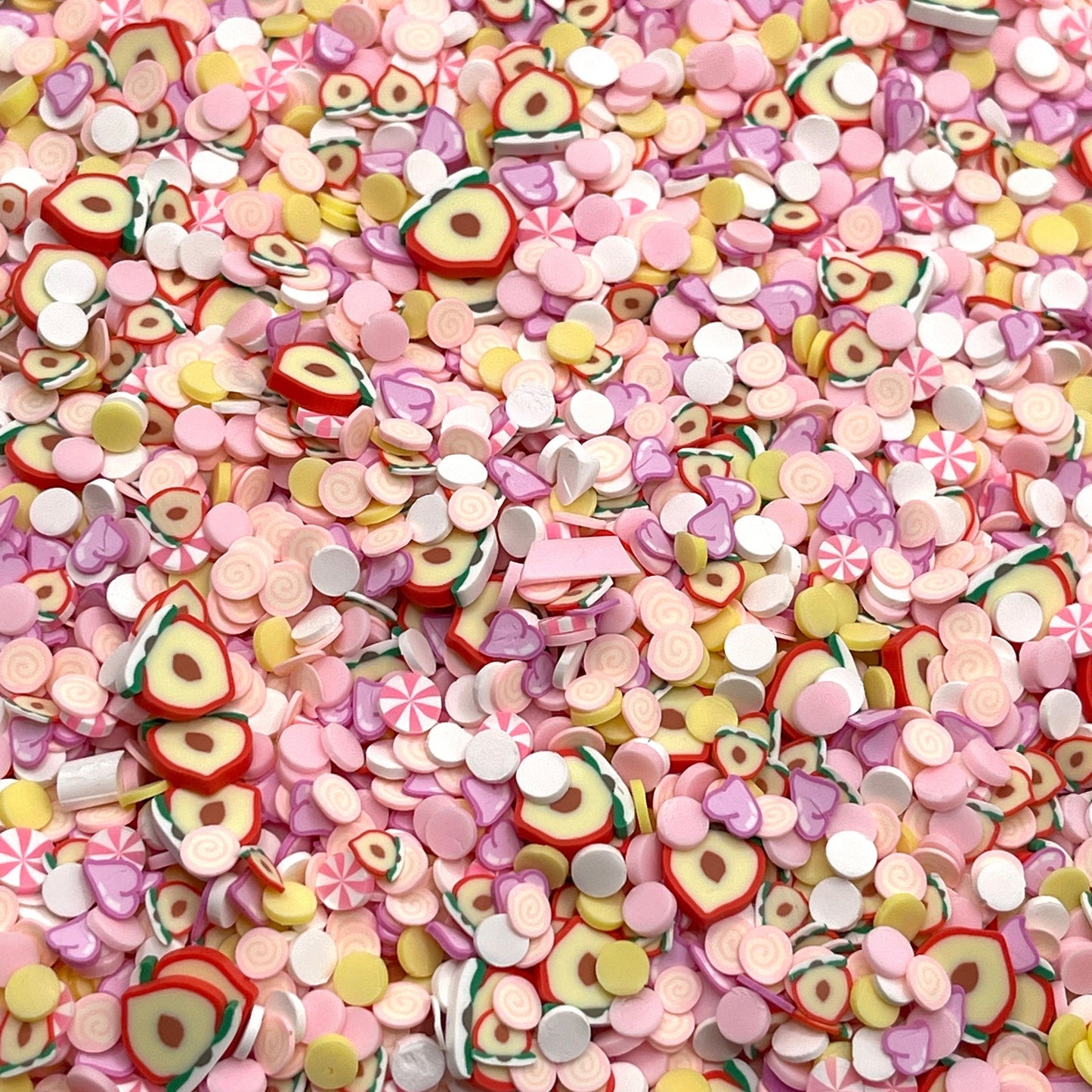 FAKE Sliced Peach Fruit Polymer Clay Sprinkle Mix (NOT EDIBLE) D10-12