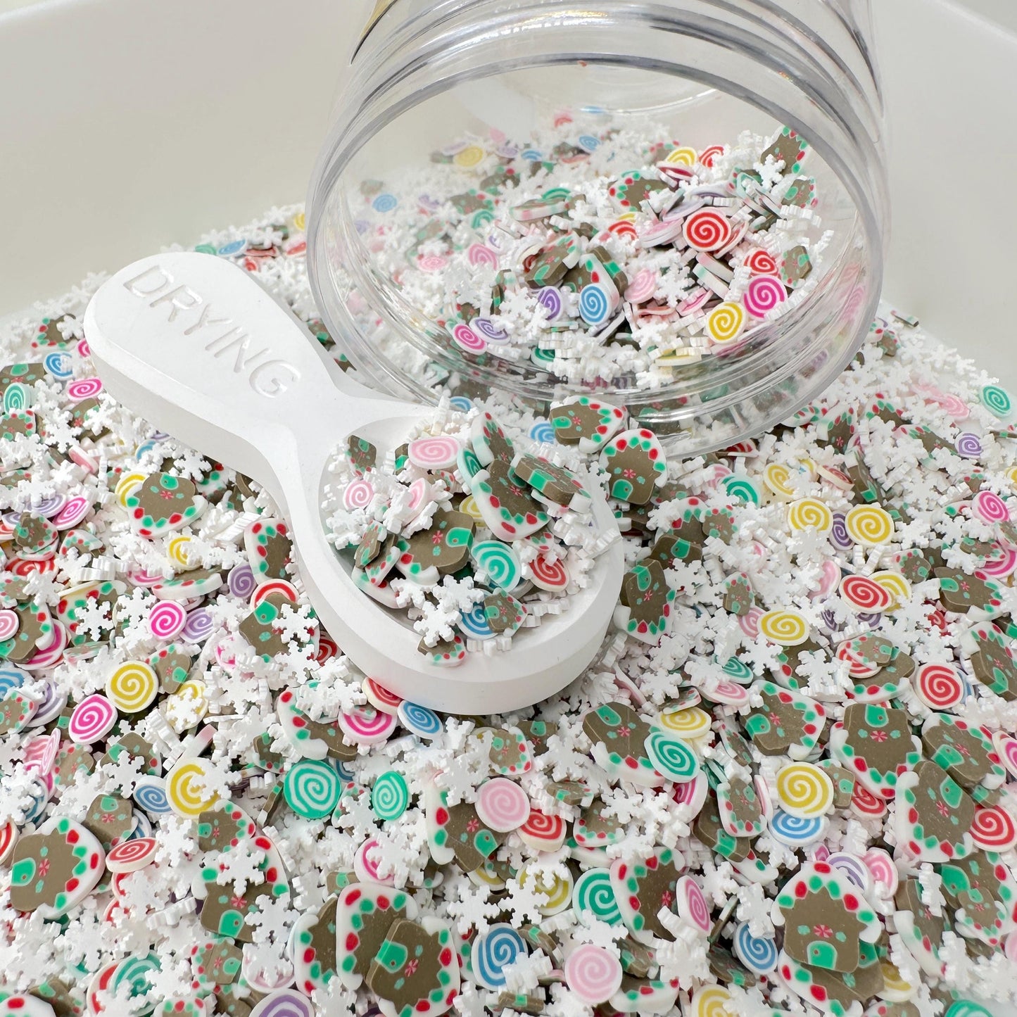 FAKE Snowy Gingerbread House Polymer Clay Sprinkle (NOT EDIBLE) D21-02