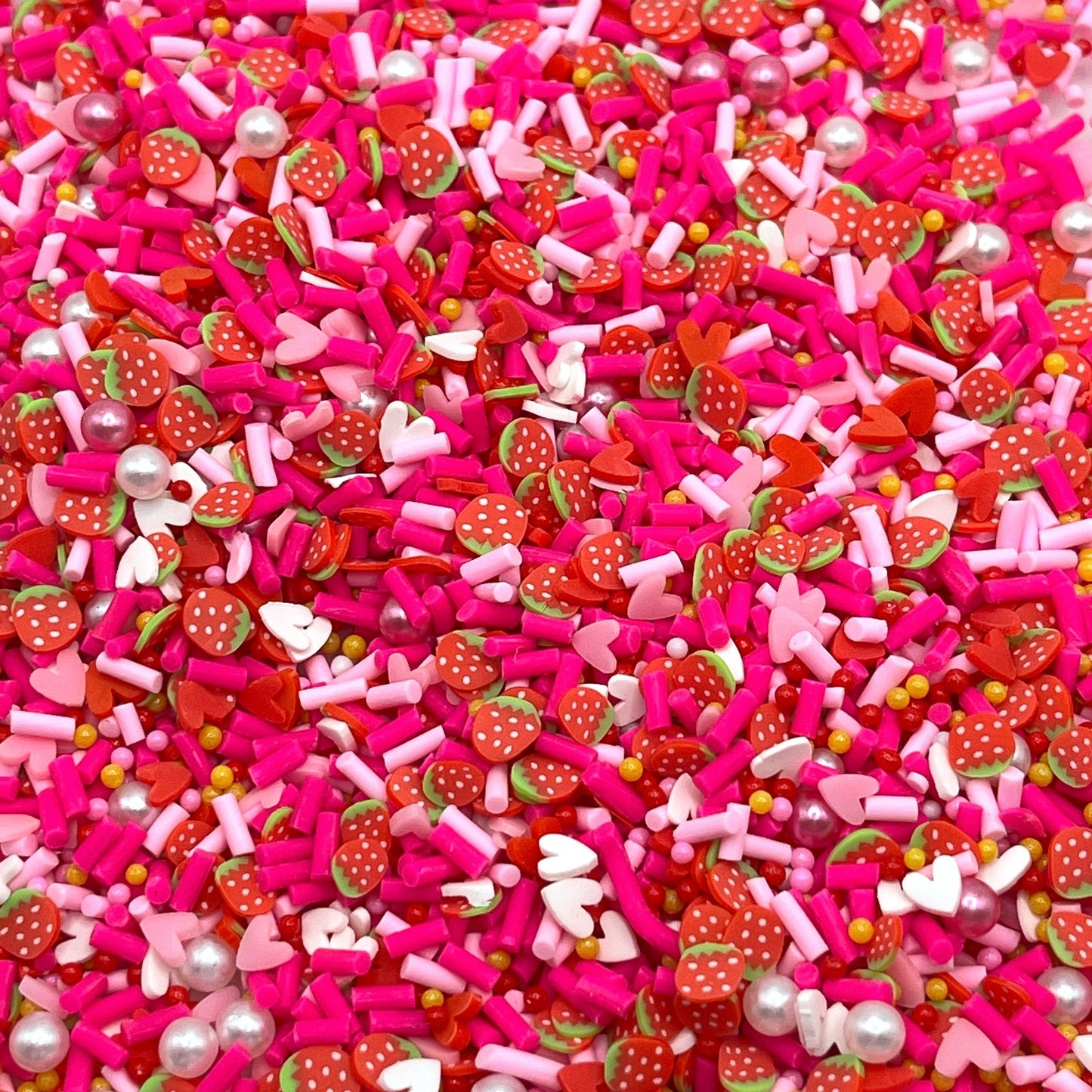 FAKE Strawberry Fruit Pearls Polymer Clay Sprinkle Mix (NOT EDIBLE) D10-01