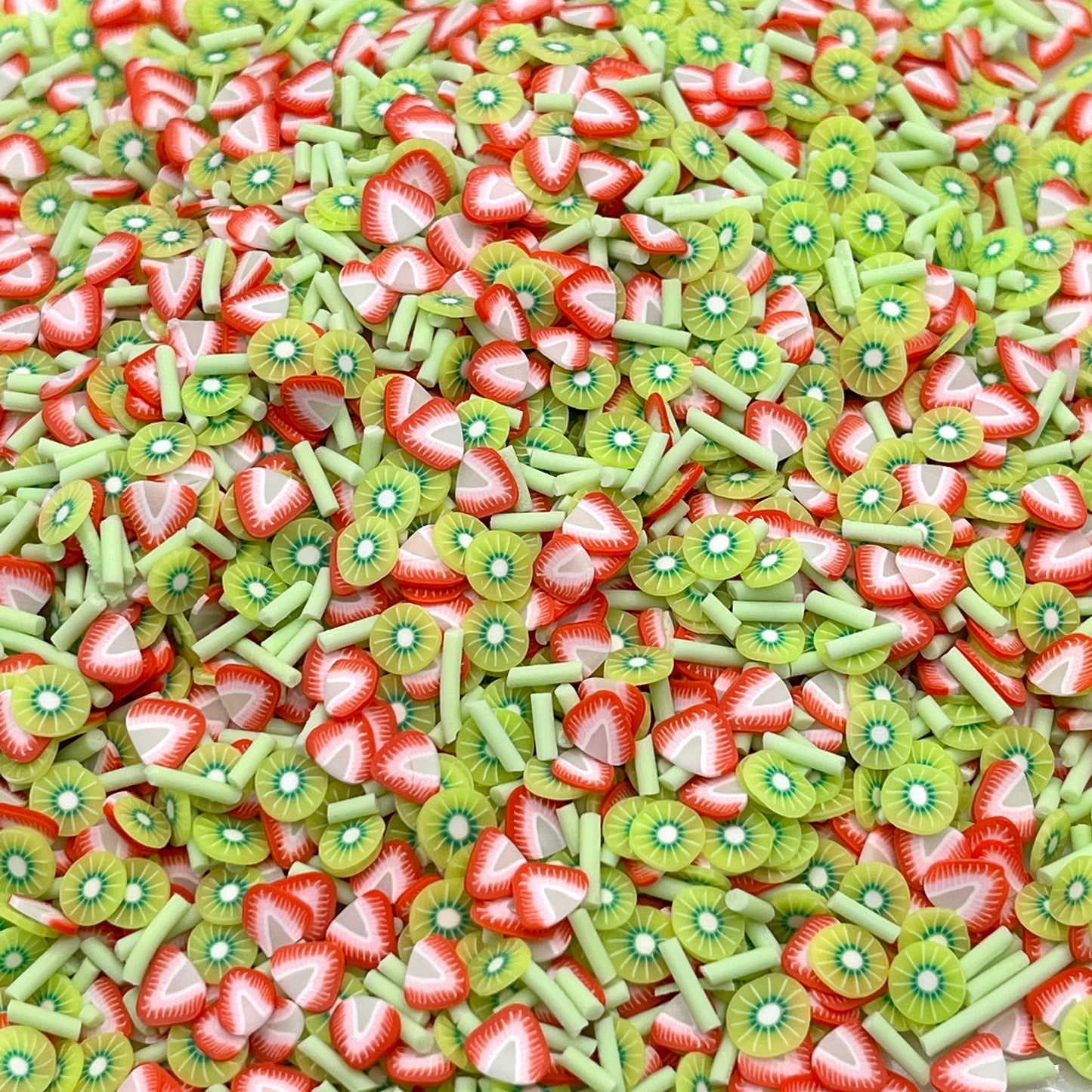 FAKE Strawberry Kiwi Fruit Polymer Clay Sprinkle Mix (NOT EDIBLE) D10-11