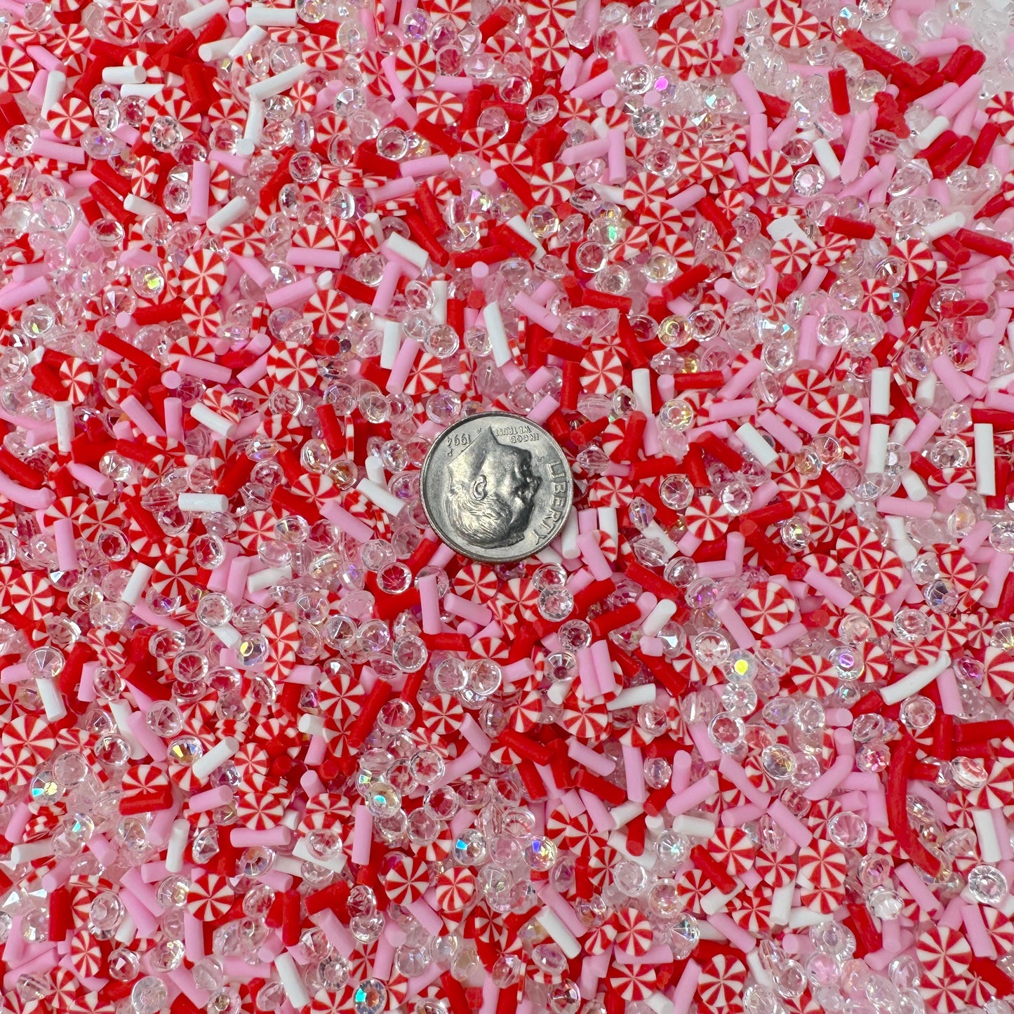 FAKE Valentine's Peppermint Mix Polymer Clay Sprinkle (NOT EDIBLE) D8-10