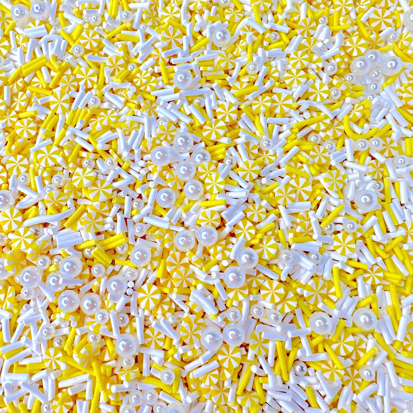 FAKE Yellow White Peppermint Polymer Clay Sprinkle (NOT EDIBLE) D45-23