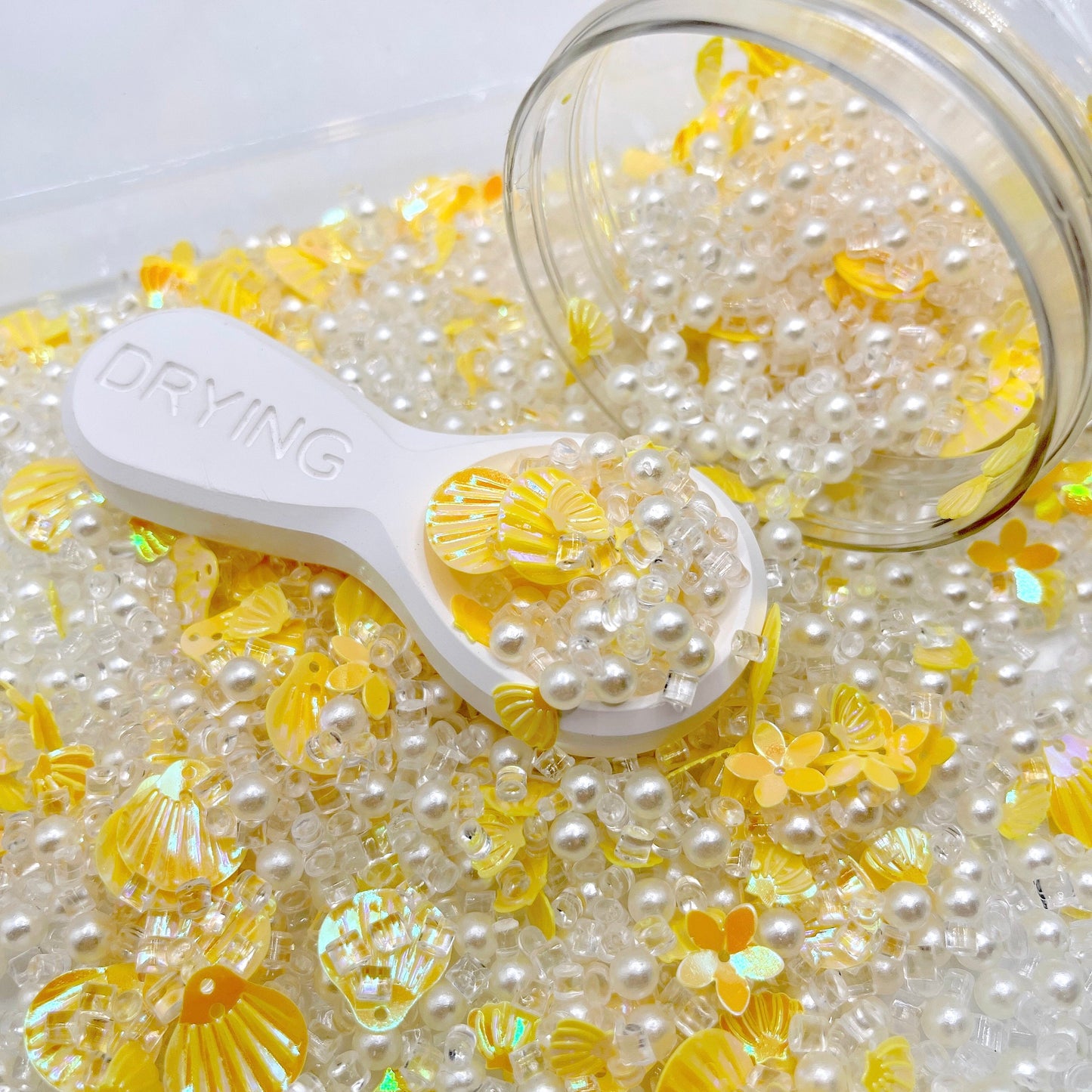 FAKE Yellow Flower Pearl, Floral Polymer Clay Sprinkles Mix (NOT EDIBLE) D3-14