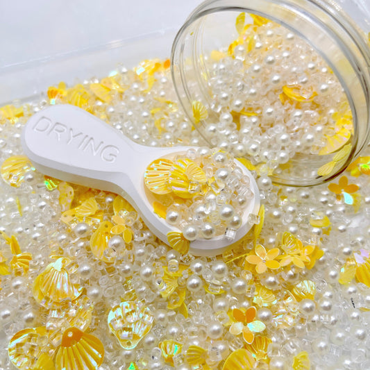 FAKE Yellow Flower Pearl, Floral Polymer Clay Sprinkles Mix (NOT EDIBLE) D3-14