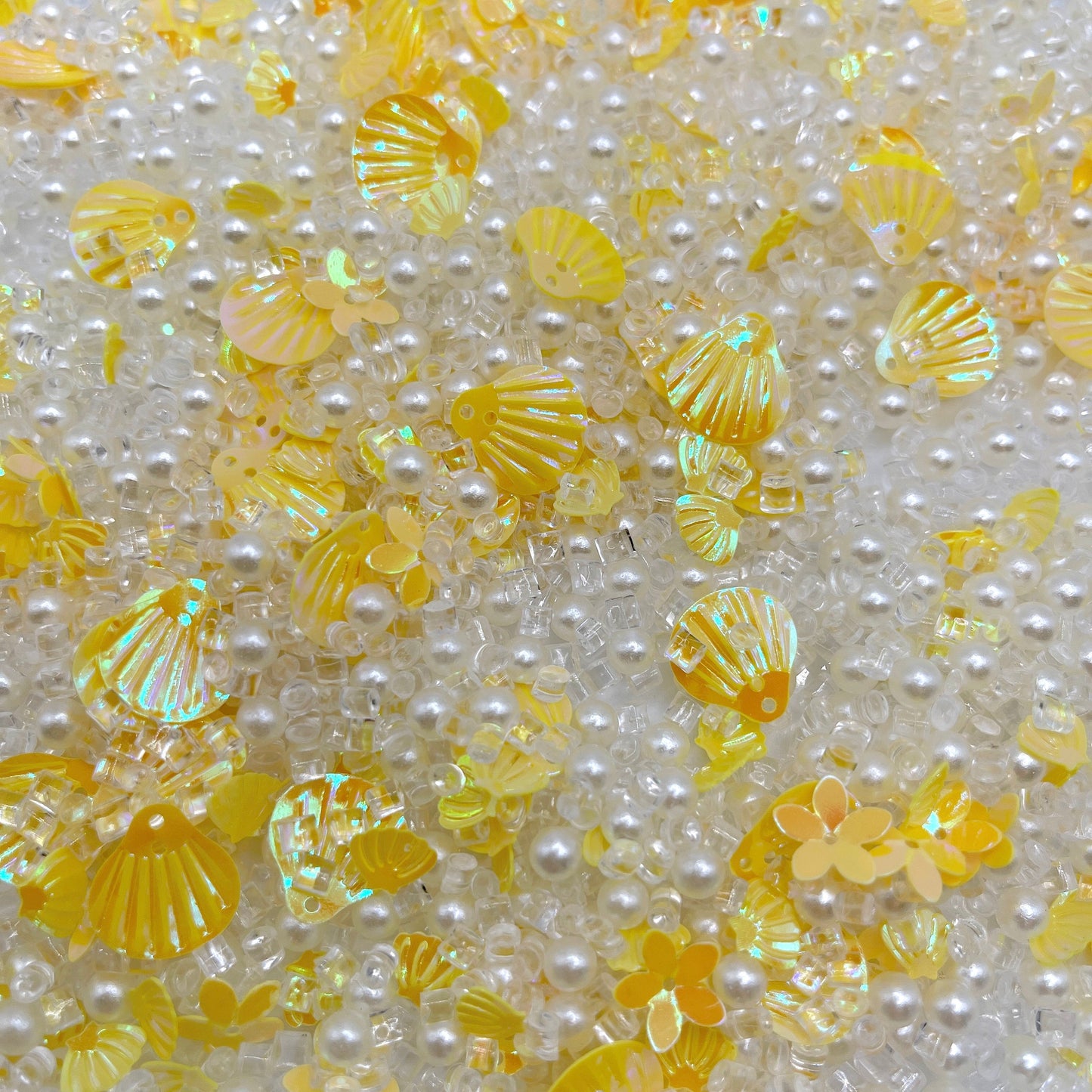 FAKE Yellow Flower Pearl, Floral Polymer Clay Sprinkles Mix (NOT EDIBLE) D3-14