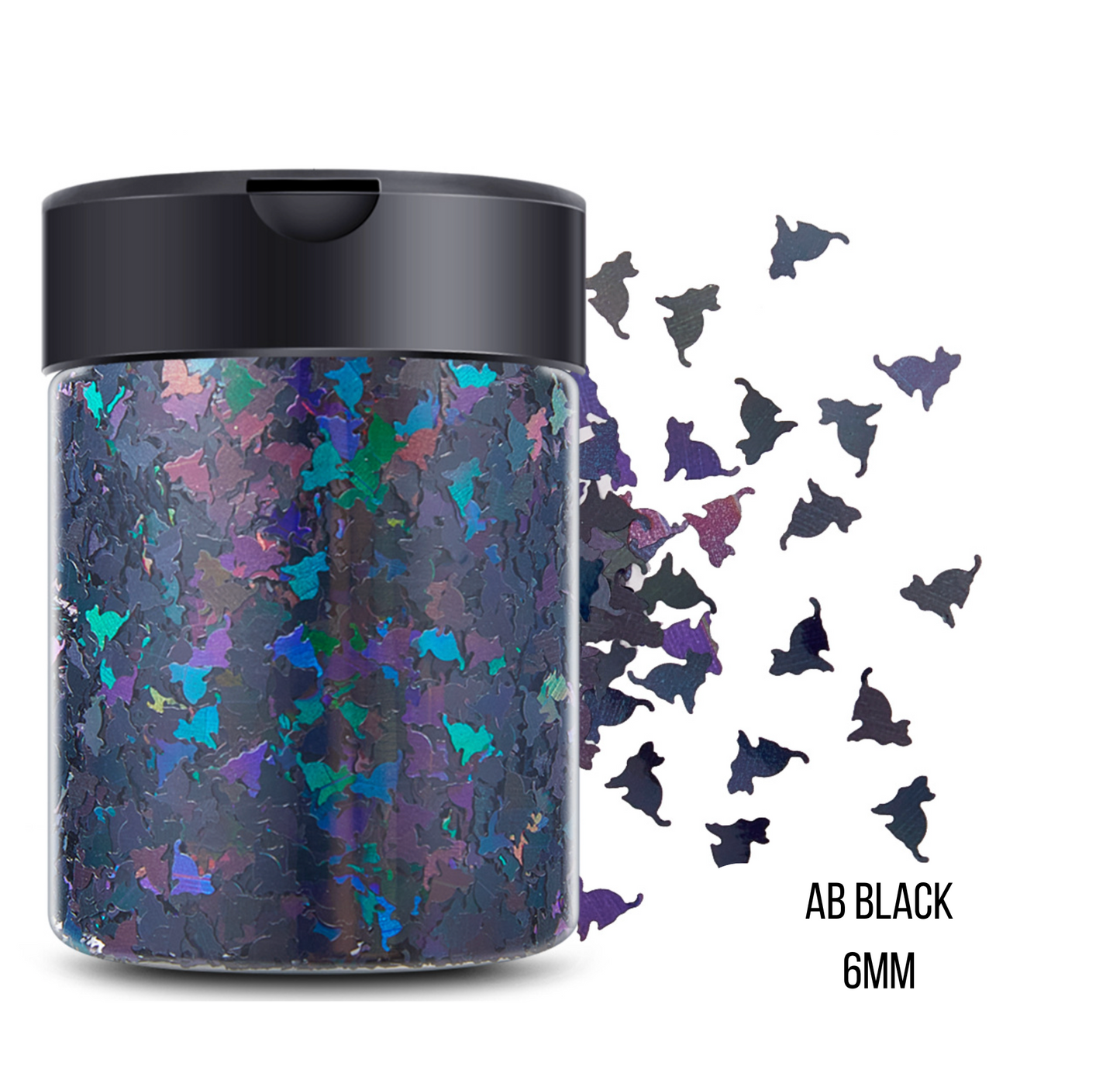6MM Witchy Cat, Halloween Glitter Confetti Pieces (5G/10G/20G)