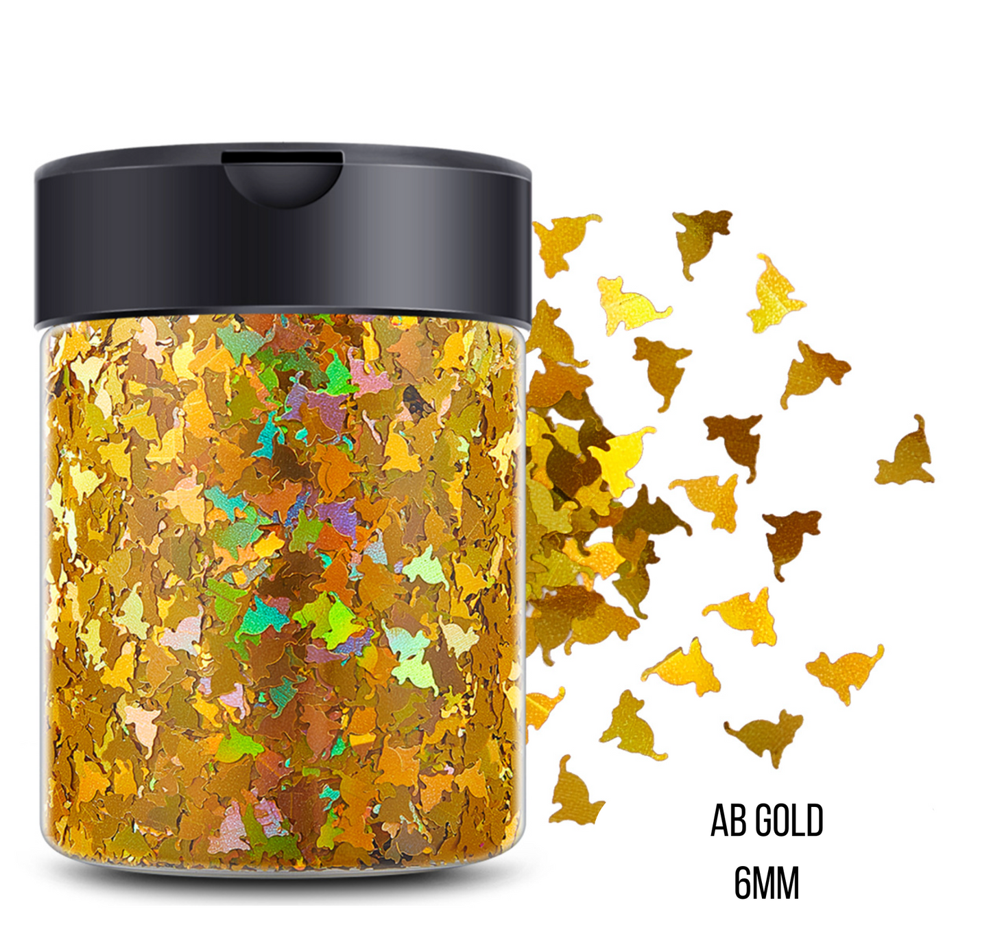 6MM Witchy Cat, Halloween Glitter Confetti Pieces (5G/10G/20G)