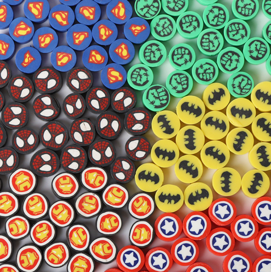 10MM Superhero Themed Polymer Clay Beads