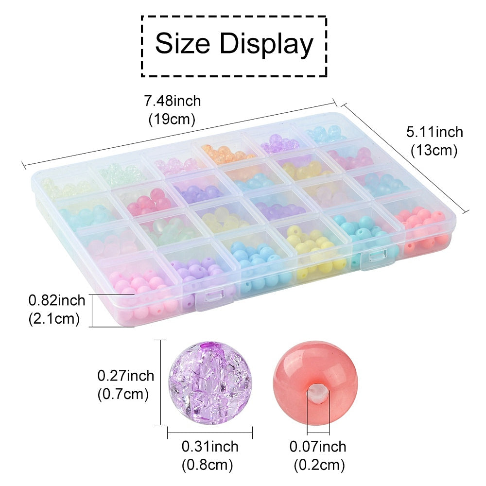 8MM Pastel Jelly Acrylic Round Bead Kits (600 Beads)