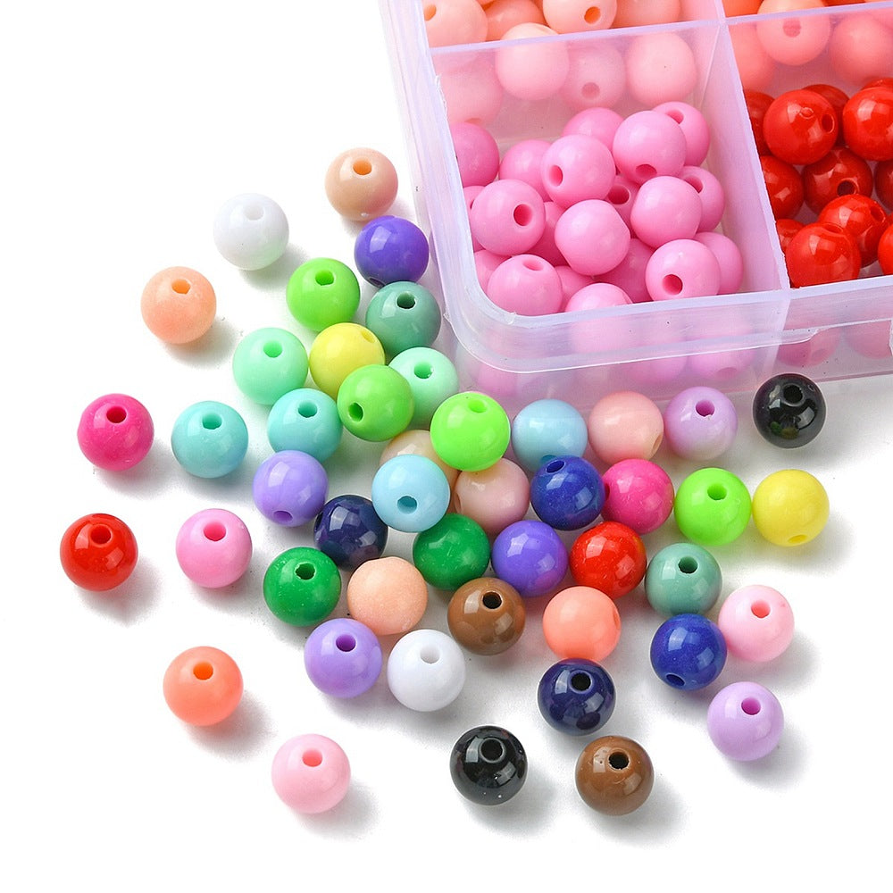 8MM Solid Colors Acrylic Round Bead Kits (600 Beads)