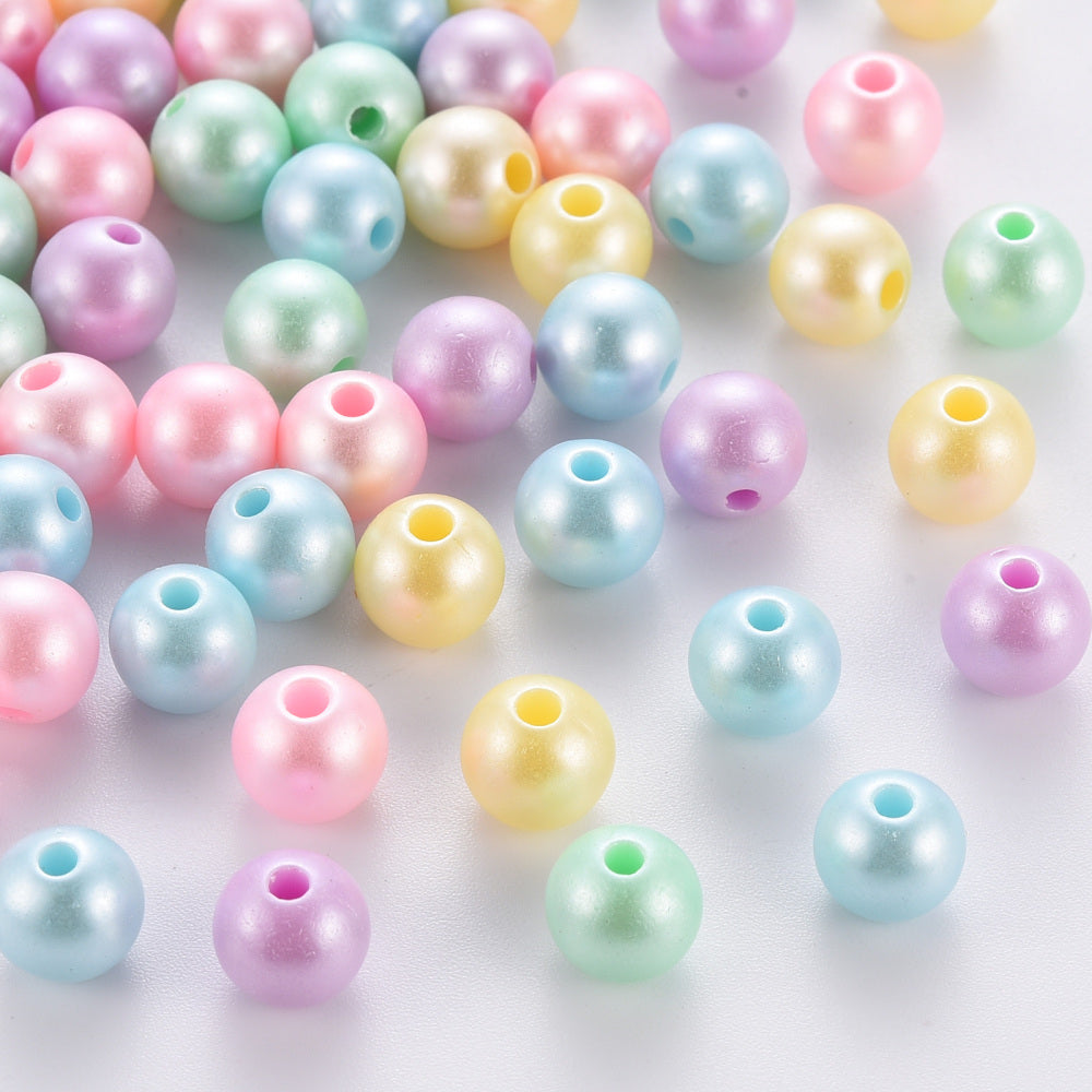 8MM Pastel Mermaid Acrylic Round Ball Beads
