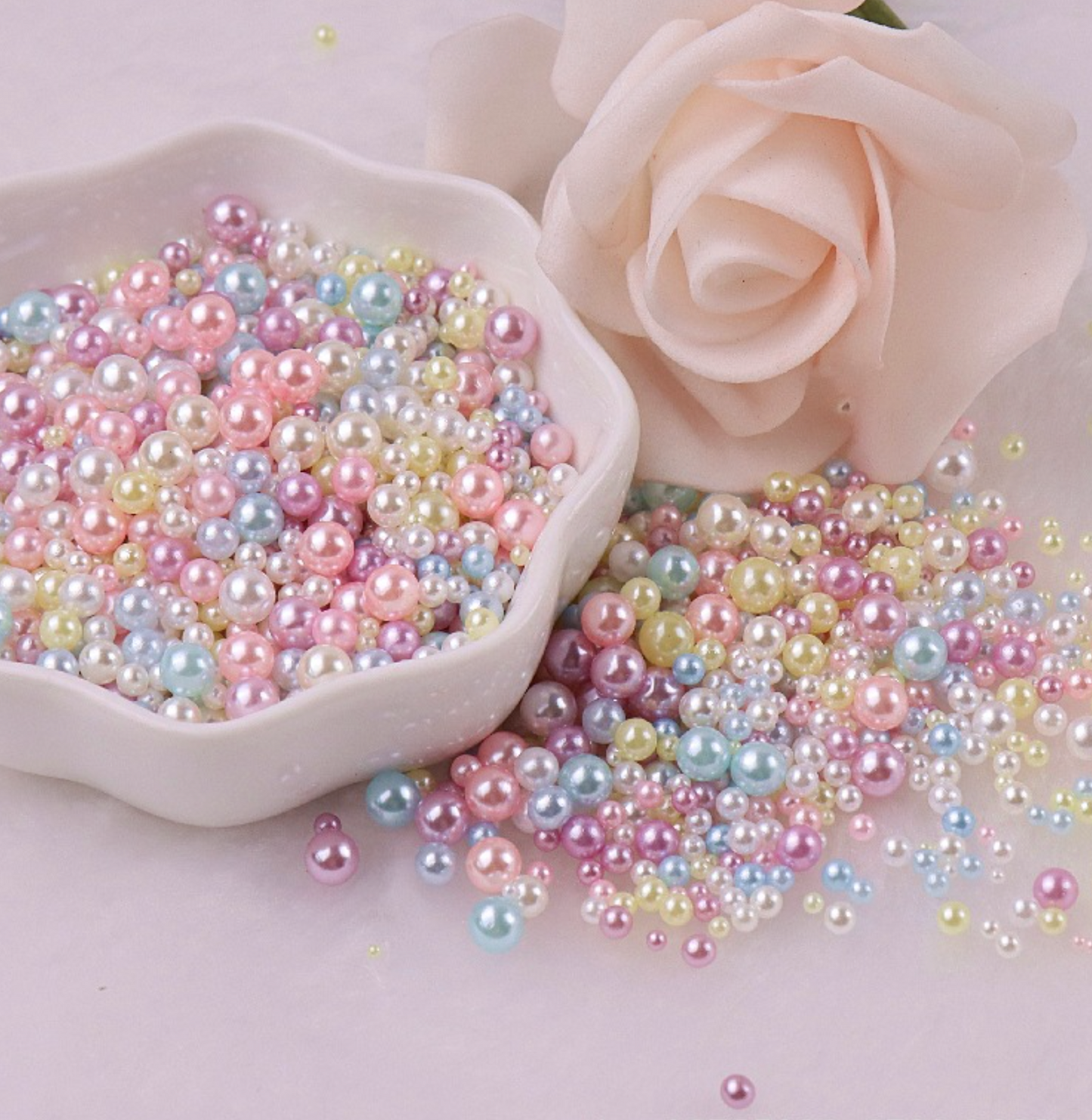 FAKE Mixed No Hole Macaron Pearls (2.5mm-5mm; NOT EDIBLE) D12-24